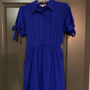 Business Casual Deep Blue Short Dress